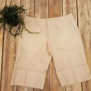 2/$30 GAP Fabulous Tan & White Striped Cuffed Long Shorts 4